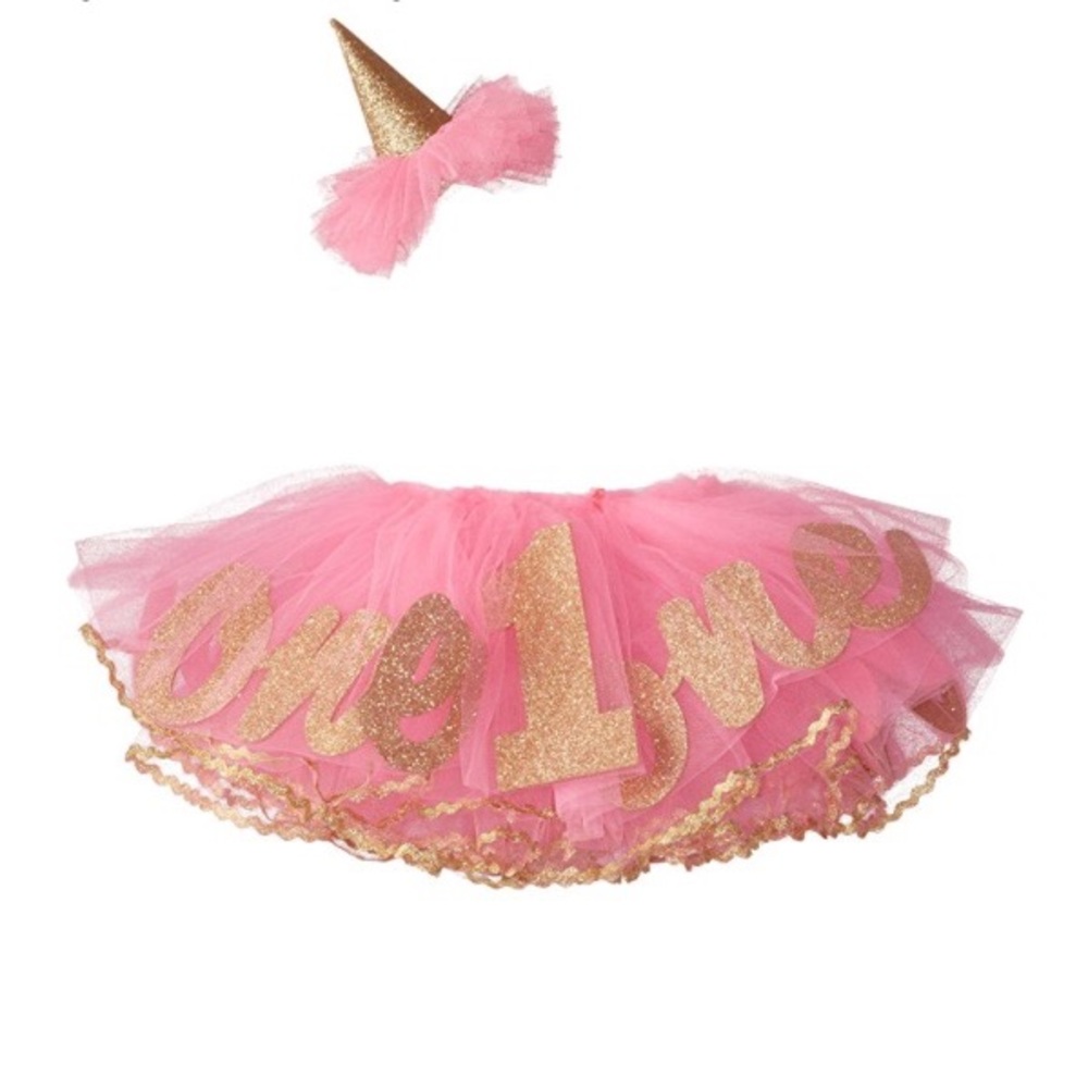 Birthday tutu with party hat